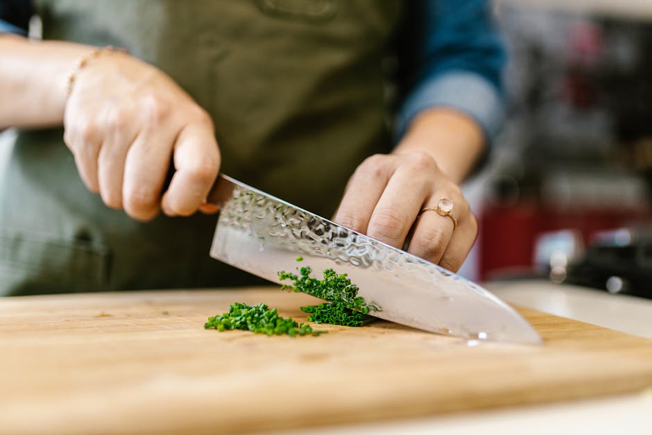 Clean kitchen knife representing preparation and precision