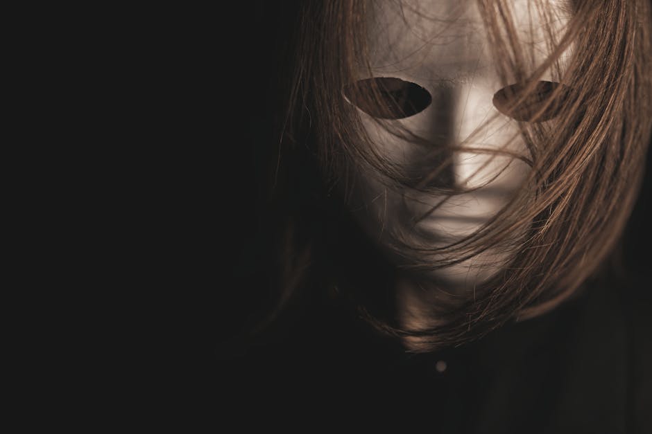 Artistic theatrical mask representing identity and mystery