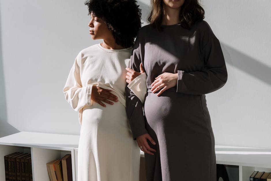 Peaceful expecting mother with soft maternal glow